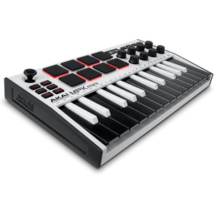 Akai Professional MPK Mini MK3 25-Key USB MIDI Keyboard Controller | Velocity-Sensitive Mini Keys, 8 MPC Pads, 8 Knobs, Software Suite Included, for Beat Makers, Music Producers and Home Studios(White)